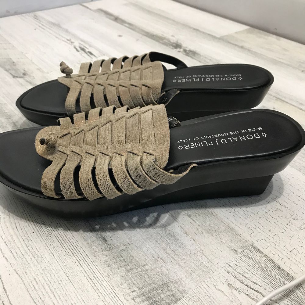 Donald J Pliner Cissy Platform Wedge Gold Sandals